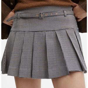 Mango Houndstooth Mini Skirt